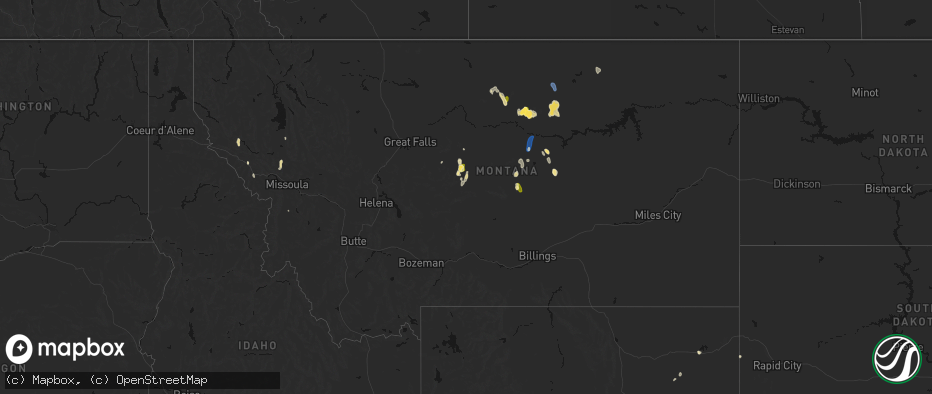 Hail map in Montana on May 29, 2026