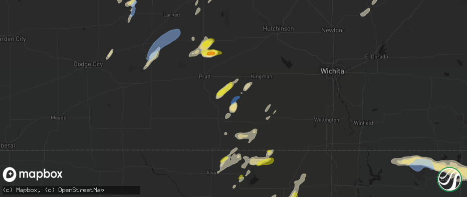 Hail map in Nashville, KS on May 29, 2026