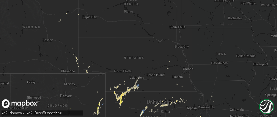 Hail map in Nebraska on May 29, 2026