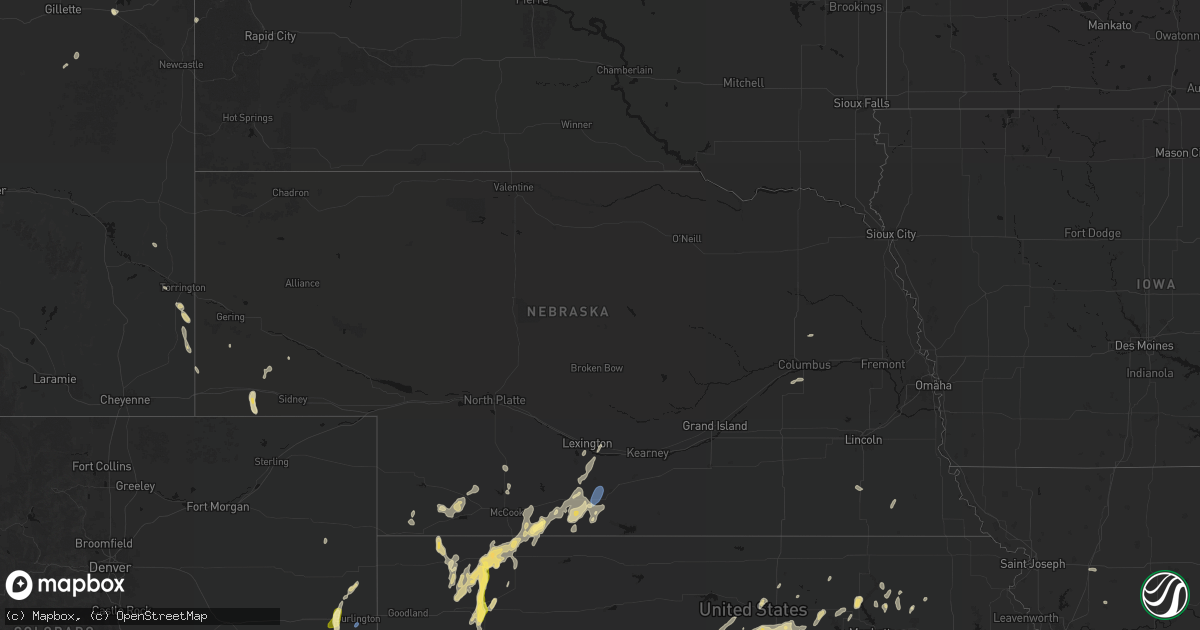 Hail map in Nebraska on May 29, 2026