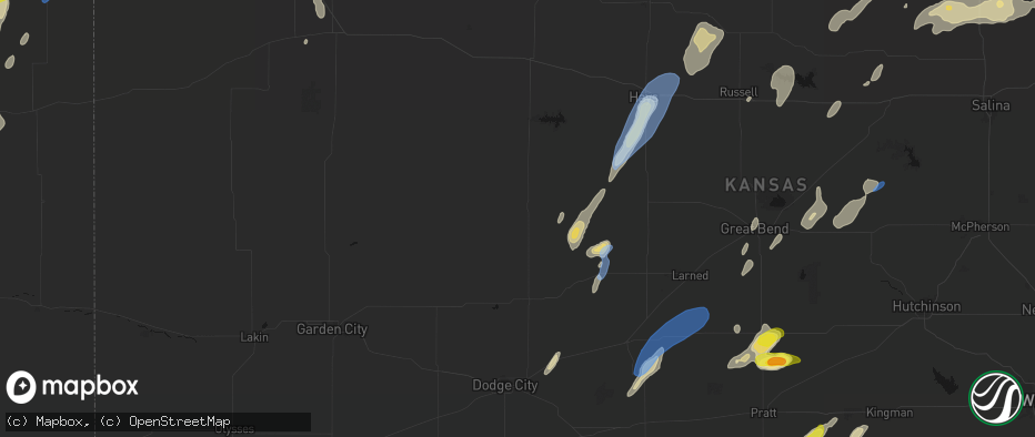 Hail map in Ness City, KS on May 29, 2026