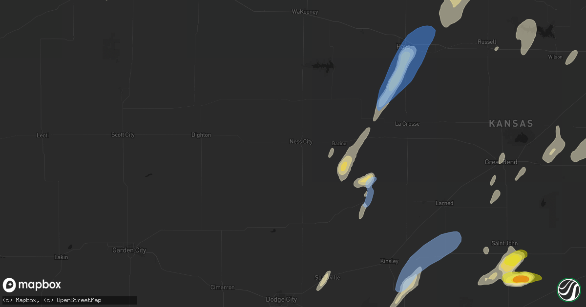 Hail map in Ness City, KS on May 29, 2026