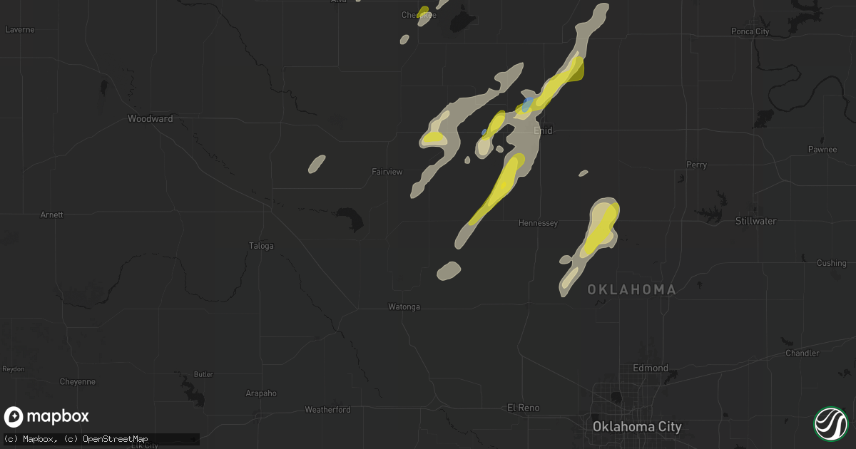 Hail map in Okeene, OK on May 29, 2026
