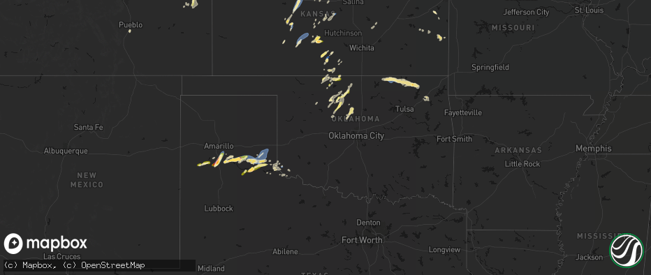 Hail map in Oklahoma on May 29, 2026