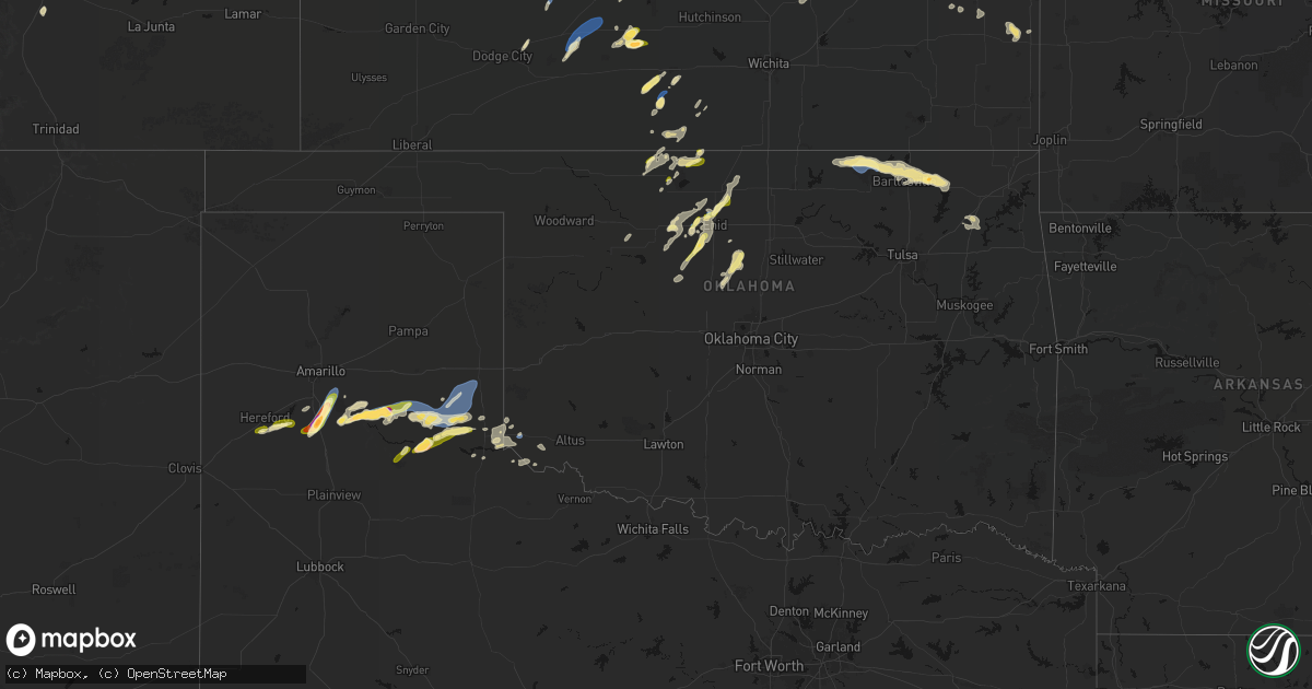 Hail map in Oklahoma on May 29, 2026