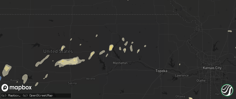 Hail map in Olsburg, KS on May 29, 2026