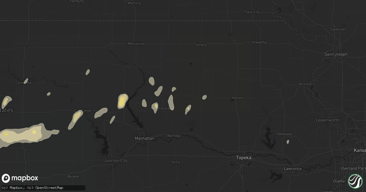 Hail map in Onaga, KS on May 29, 2026