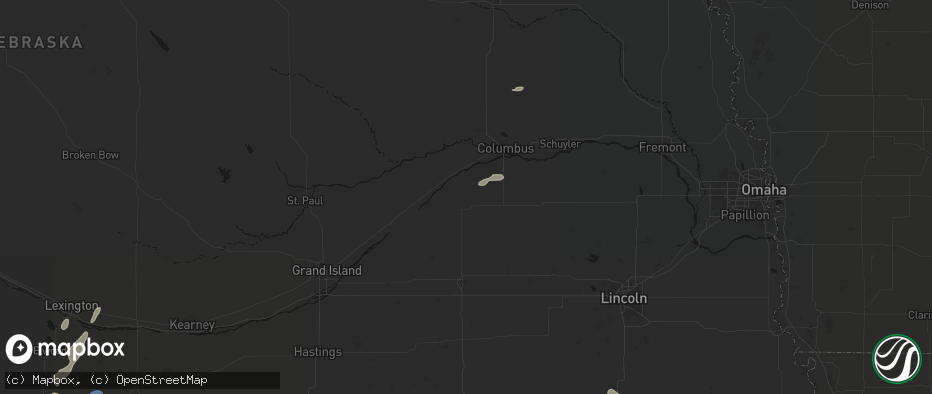 Hail map in Osceola, NE on May 29, 2026