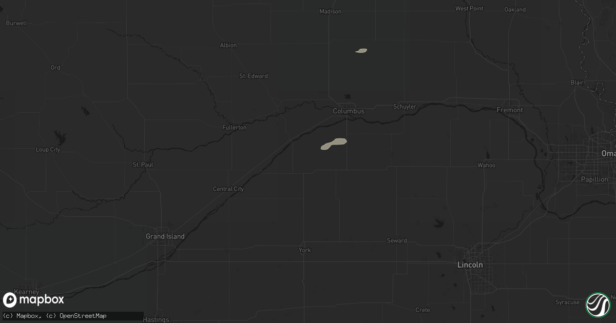 Hail map in Osceola, NE on May 29, 2026