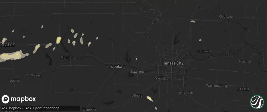 Hail map in Oskaloosa, KS on May 29, 2026