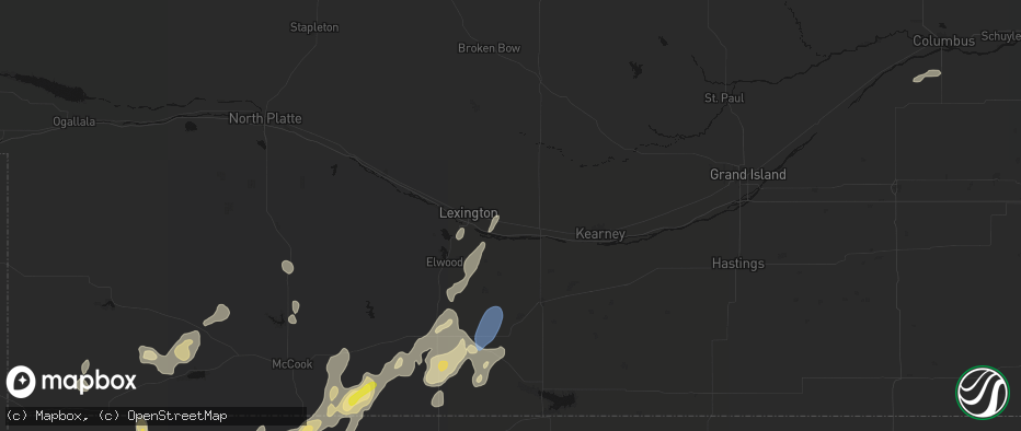 Hail map in Overton, NE on May 29, 2026