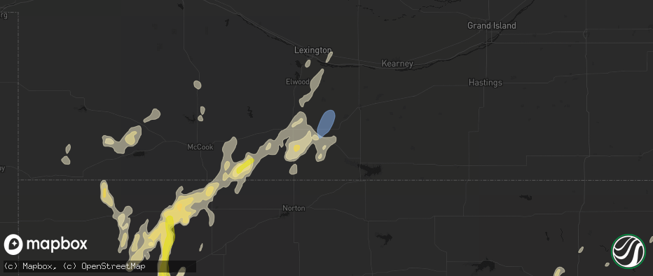 Hail map in Oxford, NE on May 29, 2026