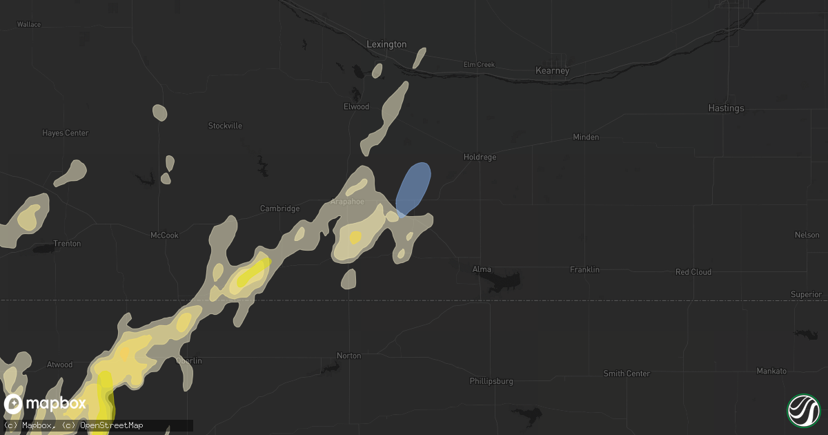 Hail map in Oxford, NE on May 29, 2026