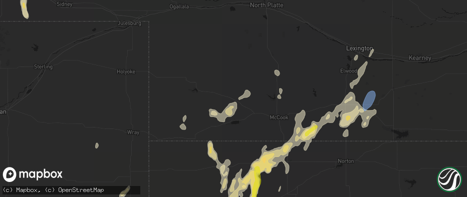 Hail map in Palisade, NE on May 29, 2026