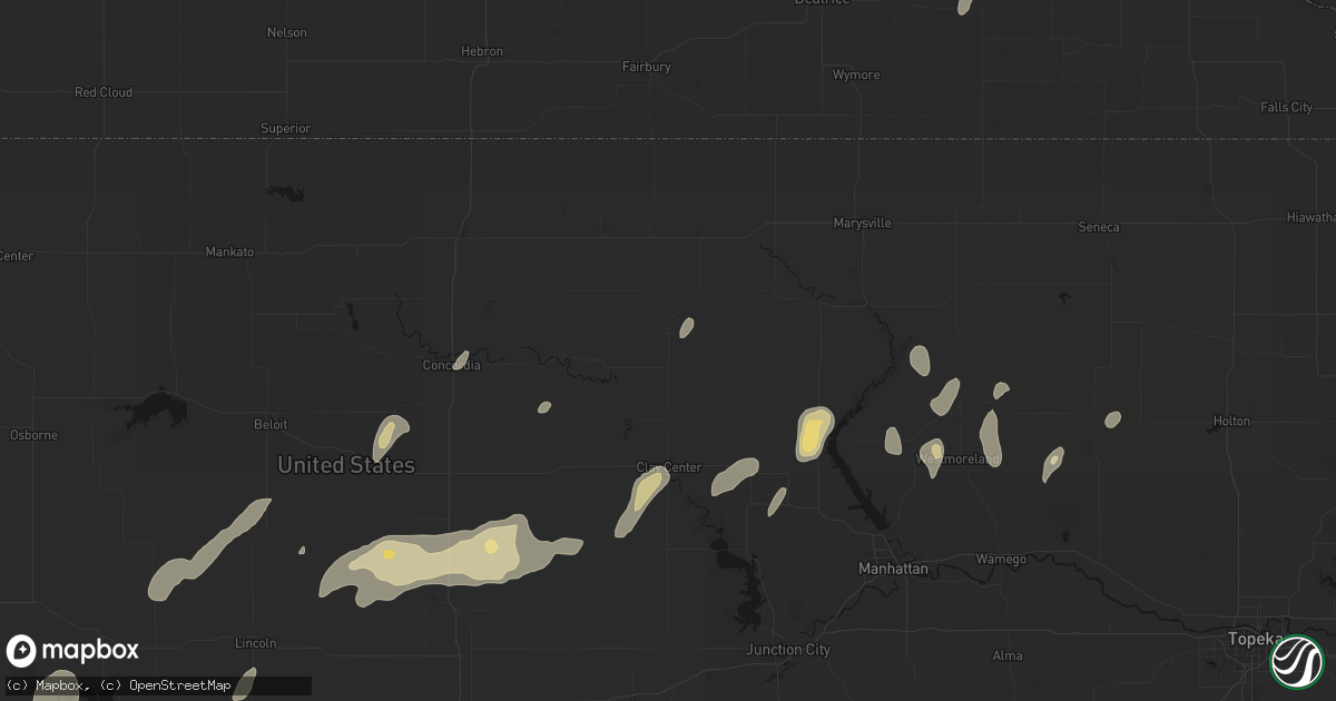 Hail map in Palmer, KS on May 29, 2026