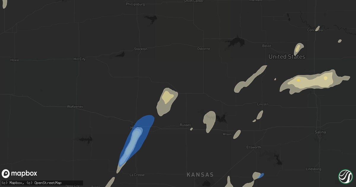 Hail map in Paradise, KS on May 29, 2026