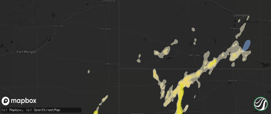 Hail map in Parks, NE on May 29, 2026