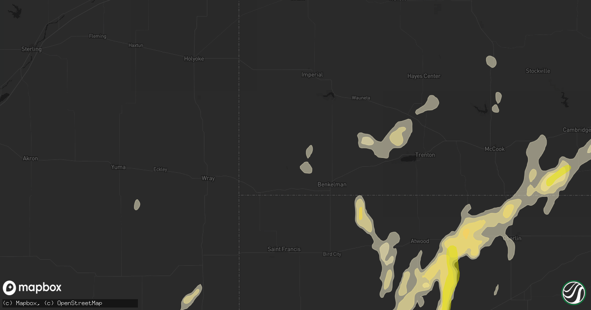 Hail map in Parks, NE on May 29, 2026