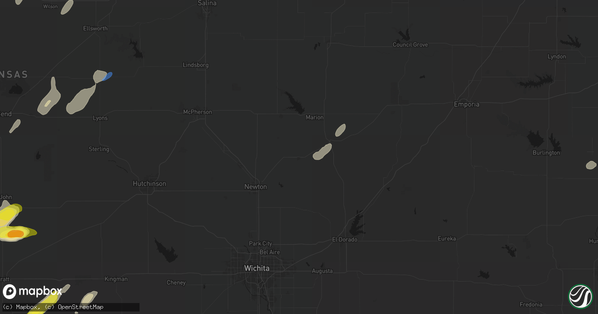 Hail map in Peabody, KS on May 29, 2026