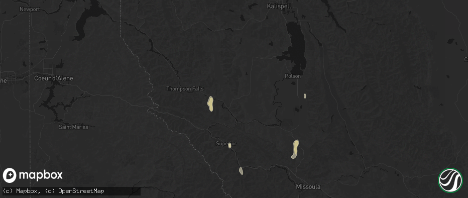 Hail map in Plains, MT on May 29, 2026