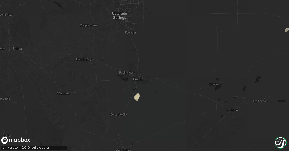 Hail map in Pueblo, CO on May 29, 2026