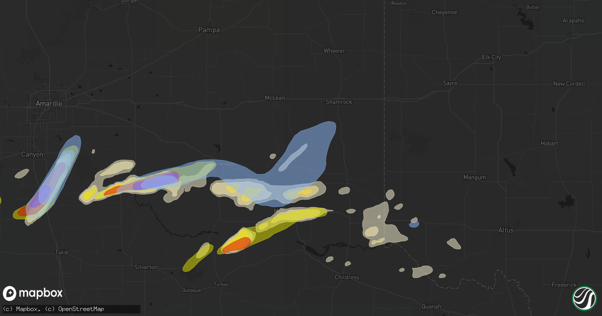 Hail map in Quail, TX on May 29, 2026
