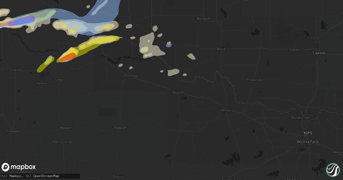 Hail map in Quanah, TX on May 29, 2026