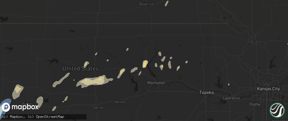 Hail map in Randolph, KS on May 29, 2026