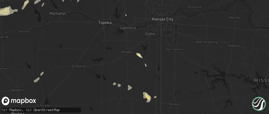 Hail map in Rantoul, KS on May 29, 2026
