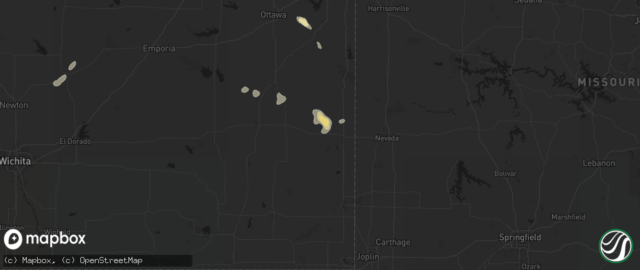 Hail map in Redfield, KS on May 29, 2026