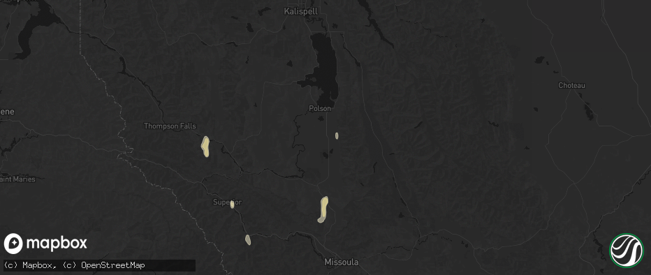 Hail map in Ronan, MT on May 29, 2026