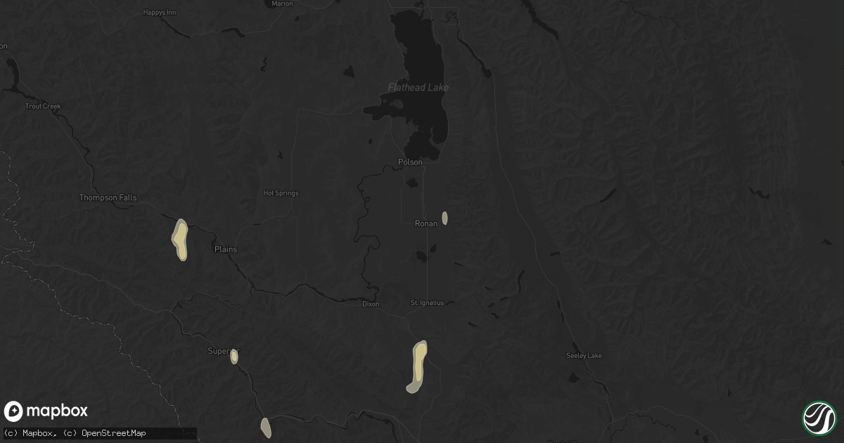 Hail map in Ronan, MT on May 29, 2026