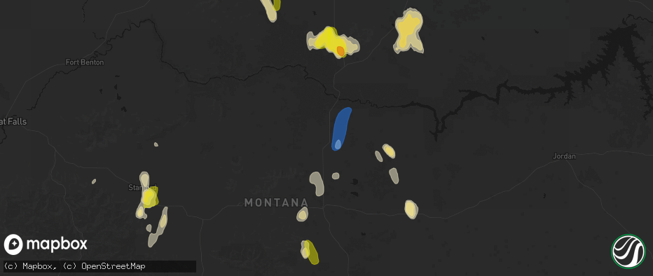 Hail map in Roy, MT on May 29, 2026