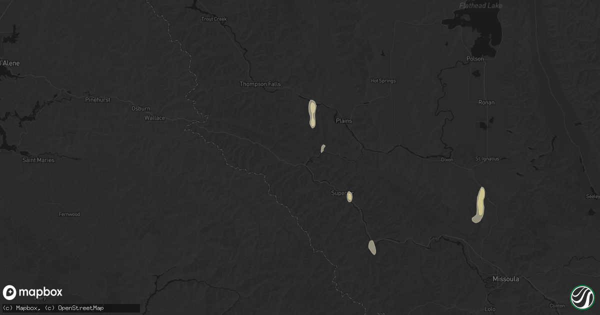 Hail map in Saint Regis, MT on May 29, 2026