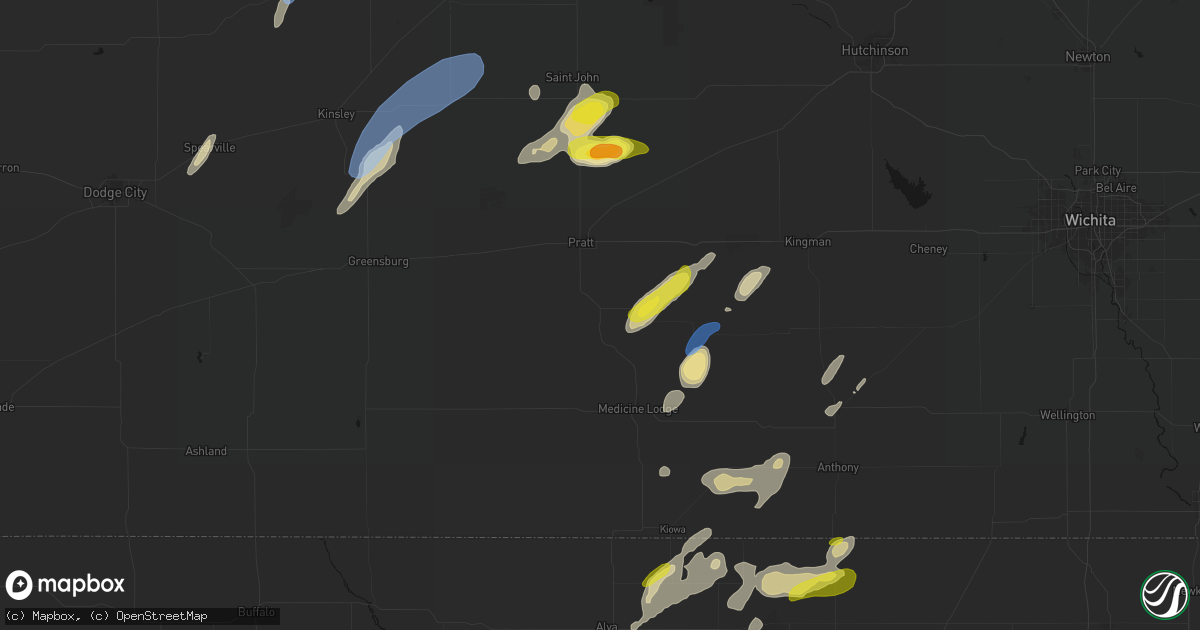 Hail map in Sawyer, KS on May 29, 2026