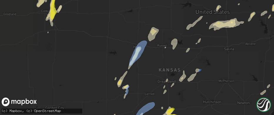 Hail map in Schoenchen, KS on May 29, 2026