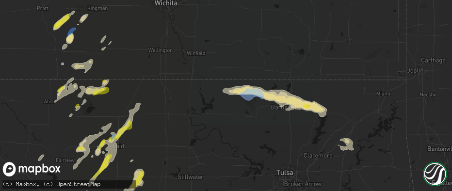 Hail map in Shidler, OK on May 29, 2026
