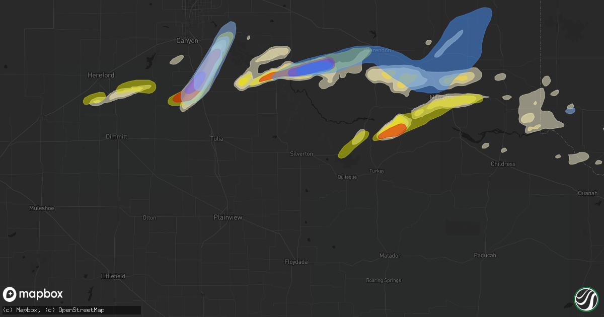 Hail map in Silverton, TX on May 29, 2026