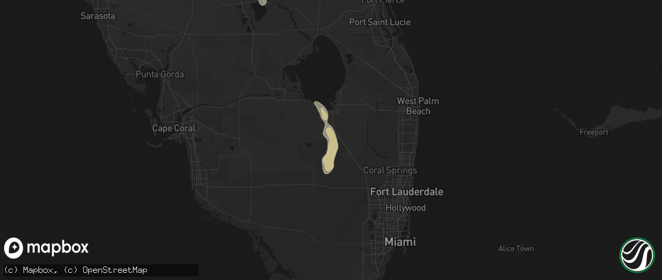 Hail map in South Bay, FL on May 29, 2026