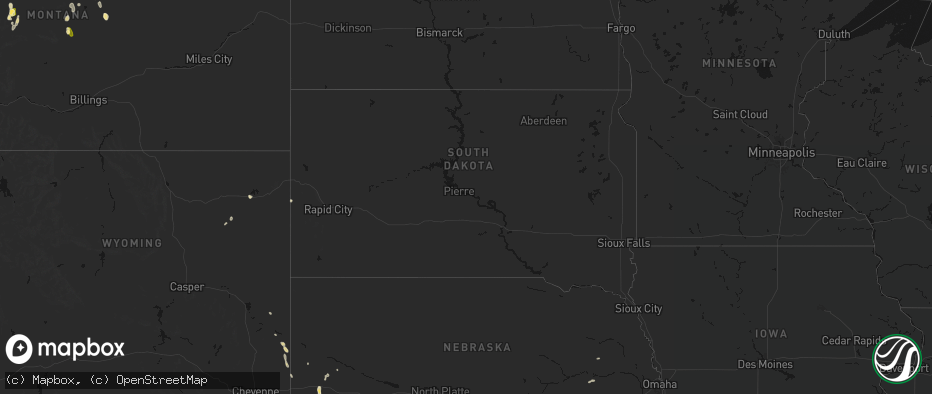 Hail map in South Dakota on May 29, 2026