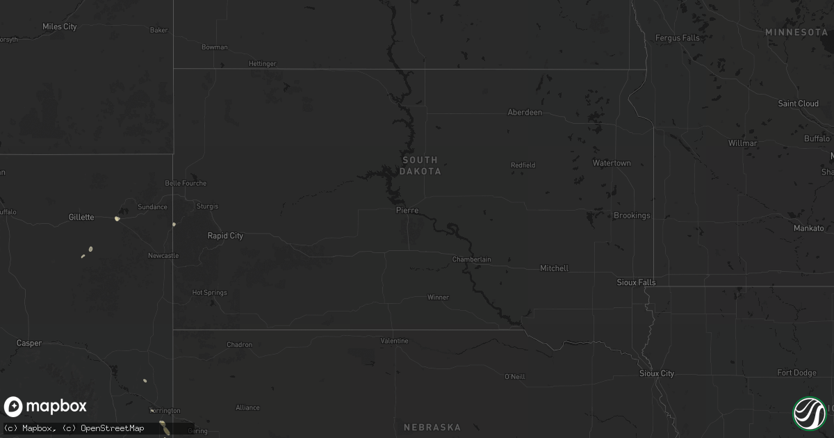 Hail map in South Dakota on May 29, 2026