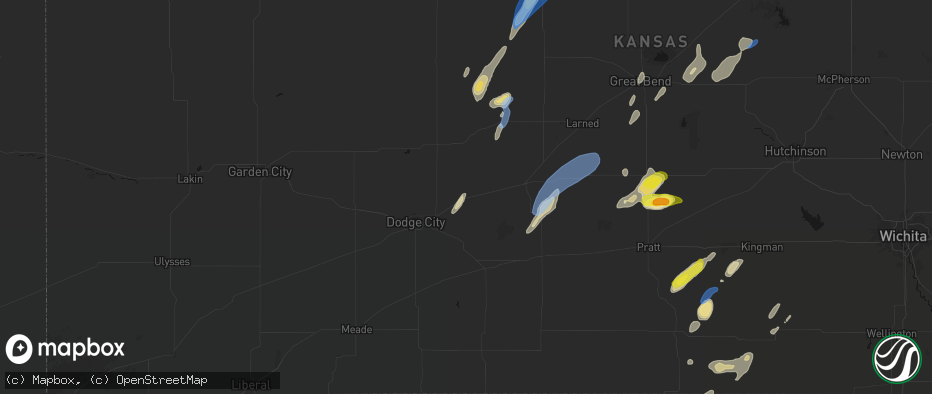 Hail map in Spearville, KS on May 29, 2026