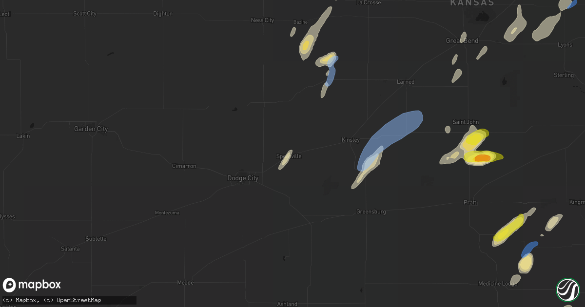 Hail map in Spearville, KS on May 29, 2026