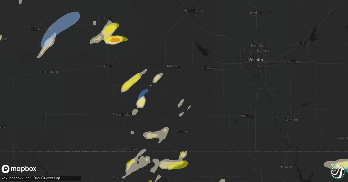 Hail map in Spivey, KS on May 29, 2026