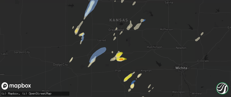 Hail map in St John, KS on May 29, 2026