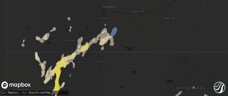 Hail map in Stamford, NE on May 29, 2026