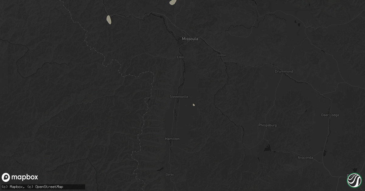 Hail map in Stevensville, MT on May 29, 2026