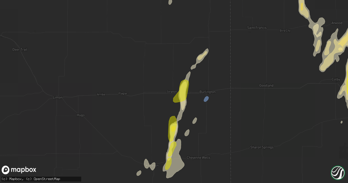 Hail map in Stratton, CO on May 29, 2026