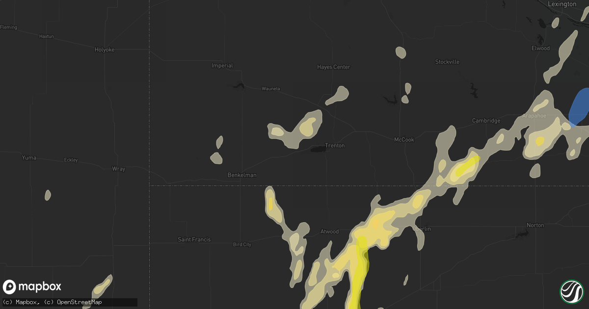 Hail map in Stratton, NE on May 29, 2026