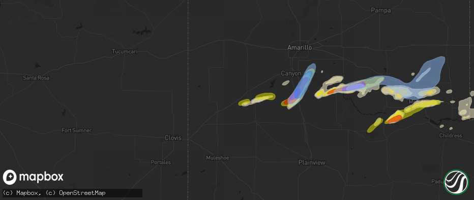 Hail map in Summerfield, TX on May 29, 2026